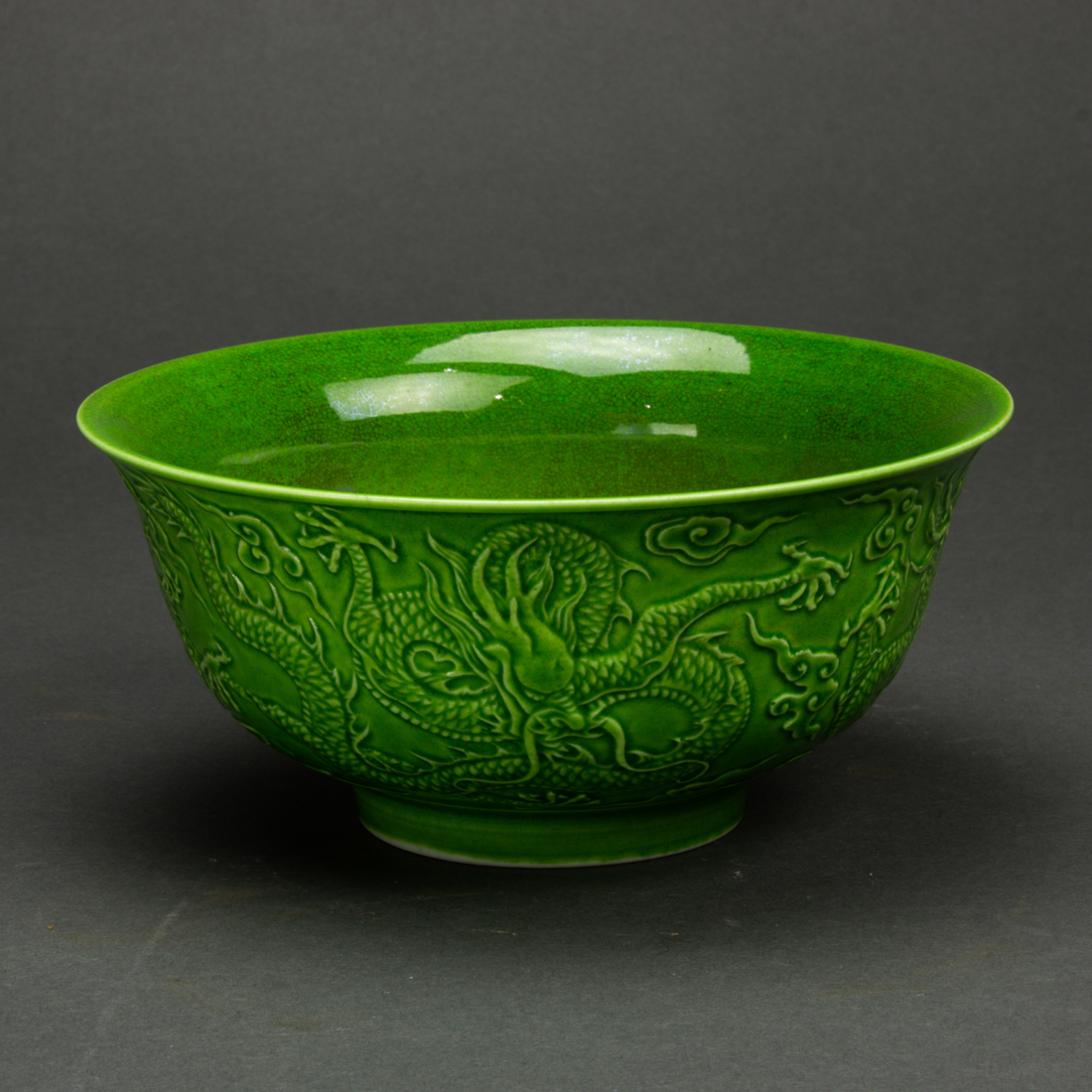 CHINESE GREEN GLAZED 'DRAGON'