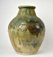 CHINESE GREEN GLAZED EARTHENWA