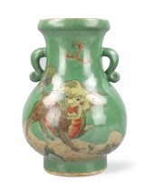 CHINESE GREEN GLAZED FOO LION