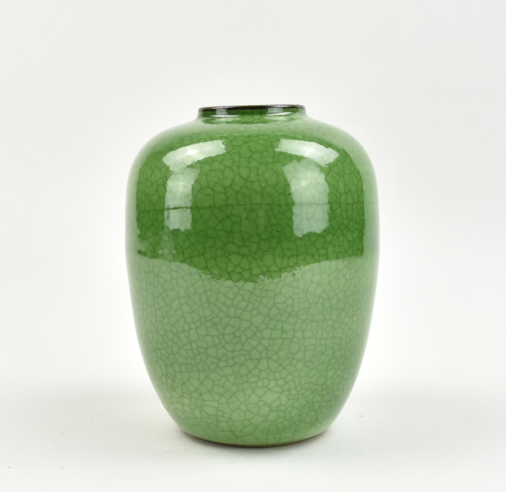 CHINESE GREEN GLAZED GE CRACKLE