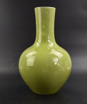 CHINESE GREEN GLAZED GLOBULAR