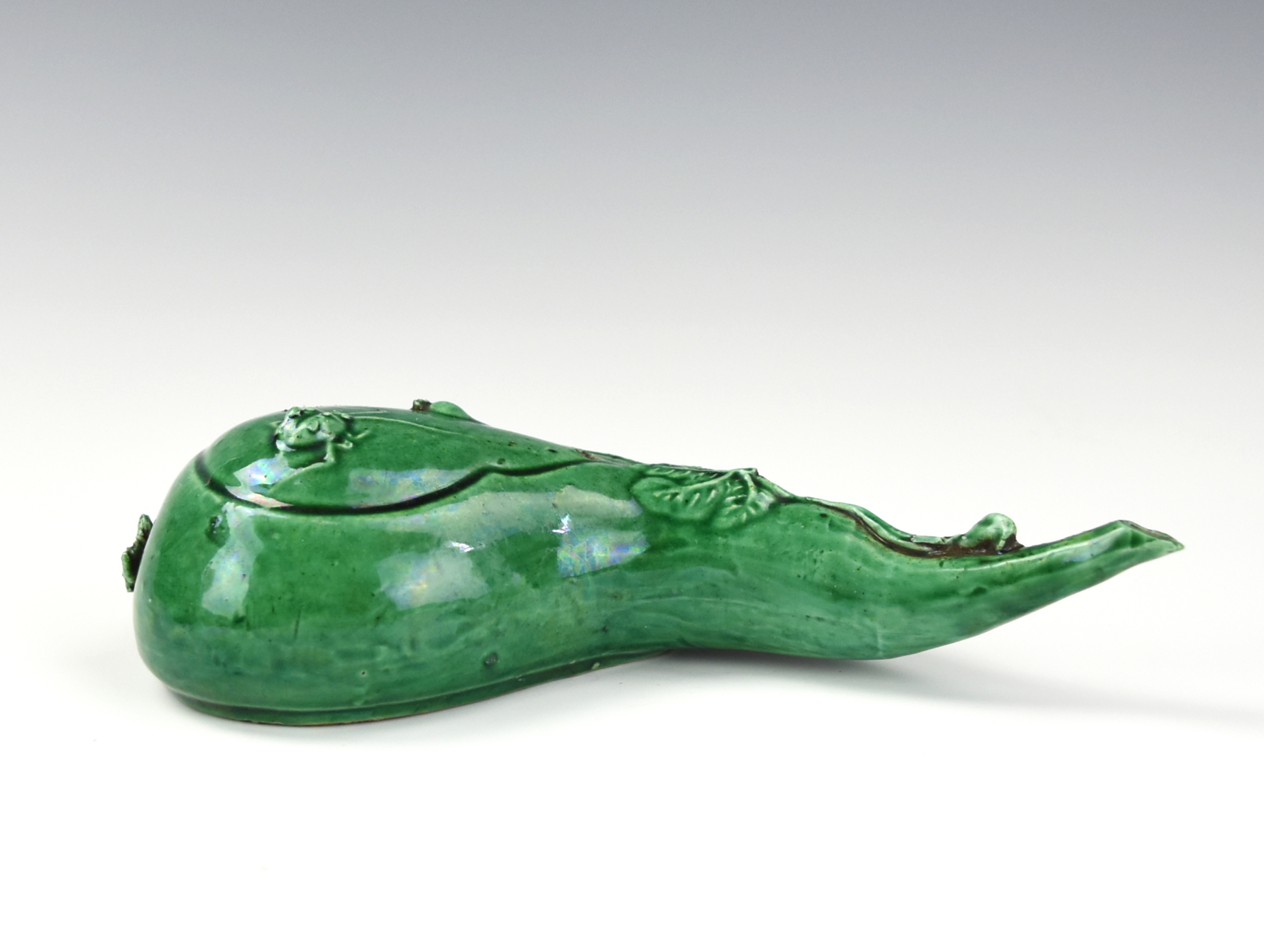 CHINESE GREEN GLAZED MELO SHAPE