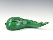 CHINESE GREEN GLAZED MELO SHAP