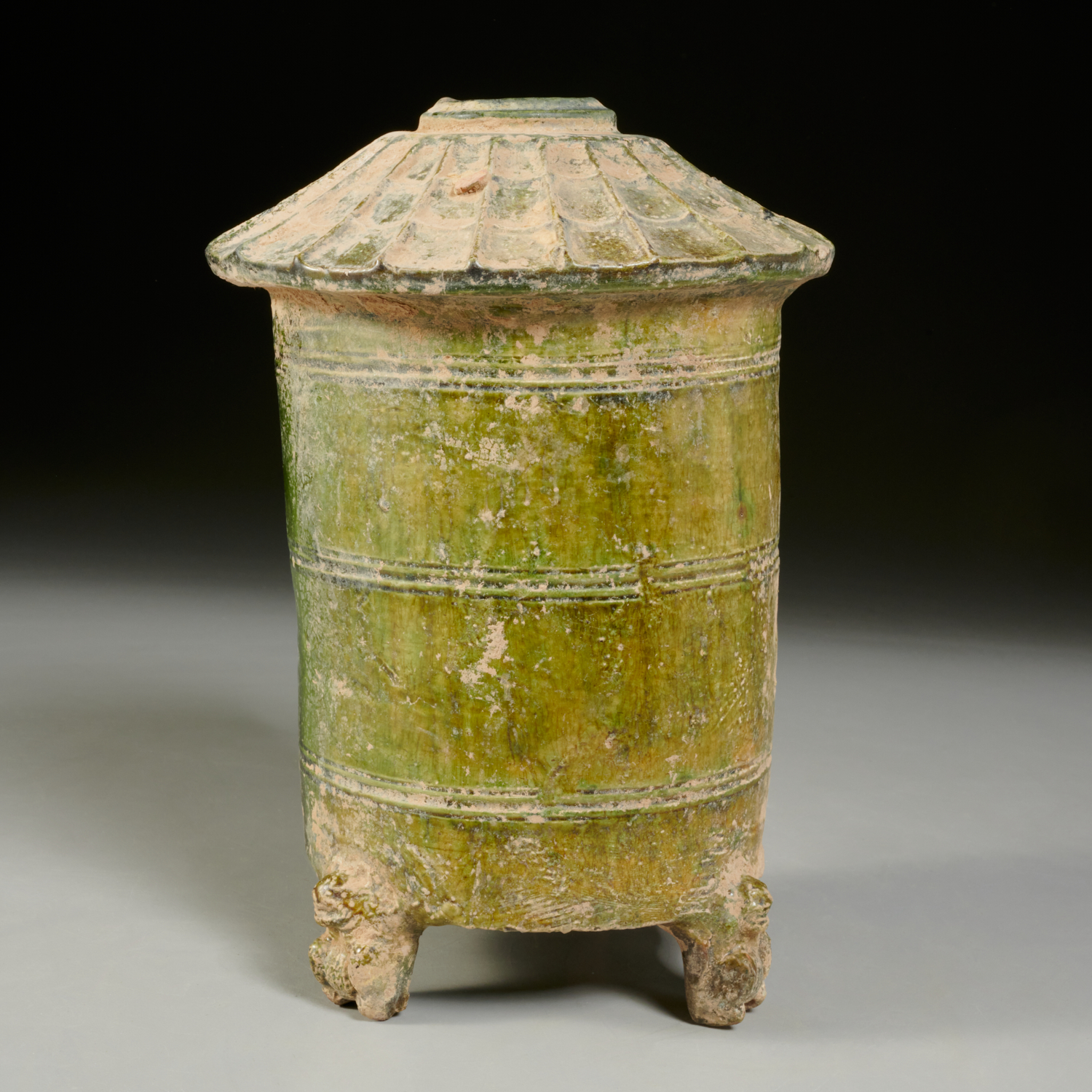 CHINESE GREEN GLAZED POTTERY