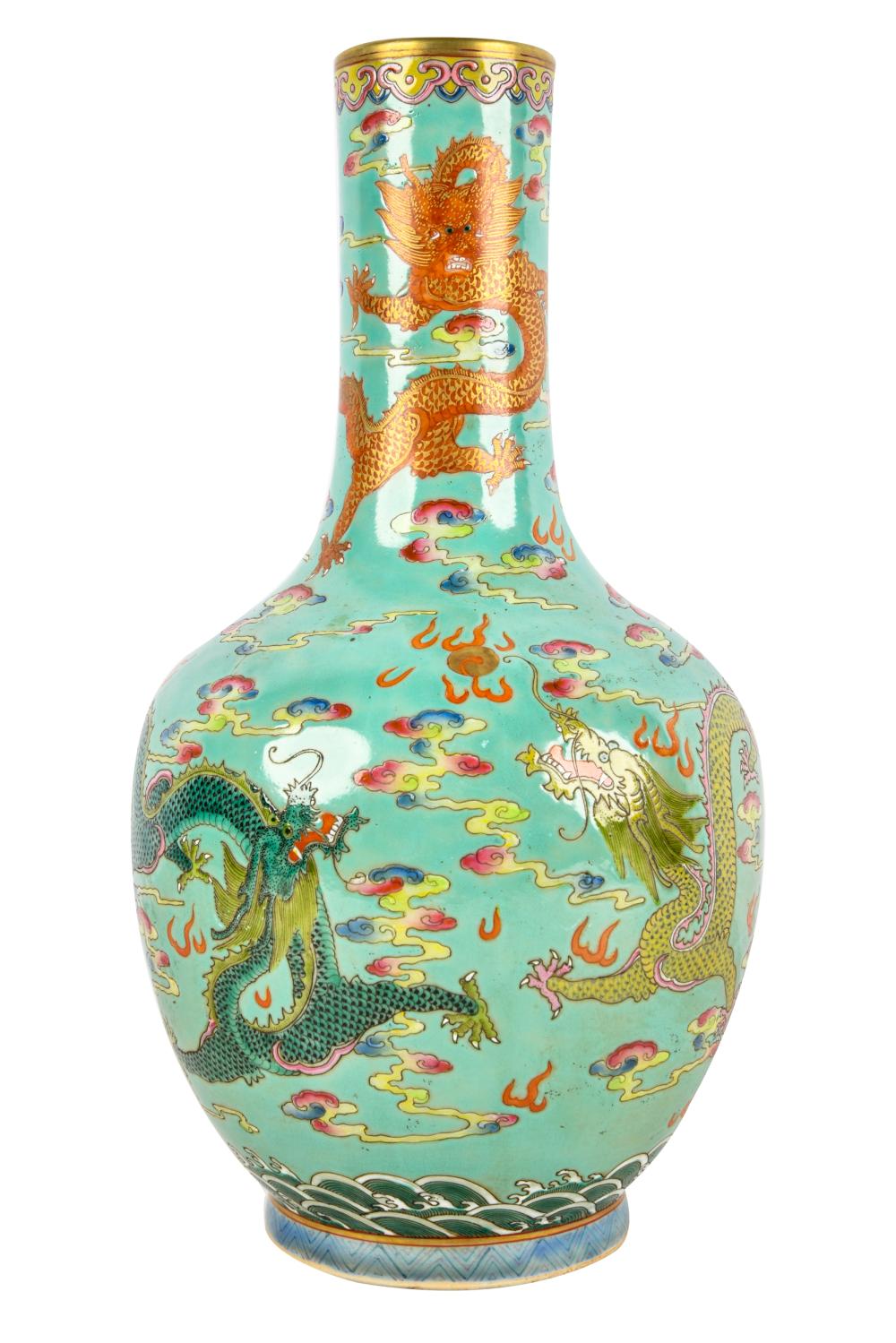 CHINESE GREEN-GROUND PORCELAIN
