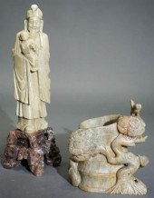CHINESE GREEN HARDSTONE CARVIN