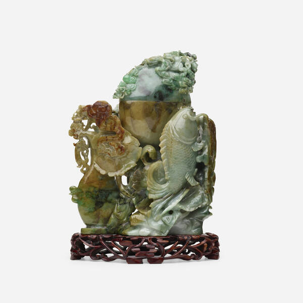 Chinese. green jade 'Carp and