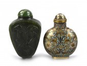 CHINESE GREEN JADE & CLOISSONE