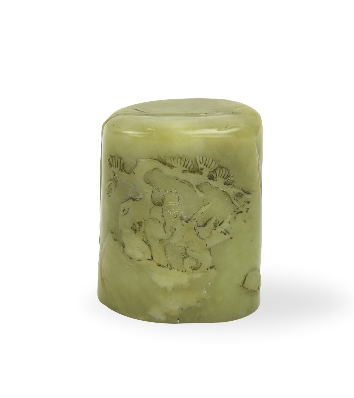 CHINESE GREEN JADE SEAL a green