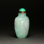 CHINESE GREEN JADEITE SNUFF BO