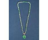 Chinese green jadite necklace