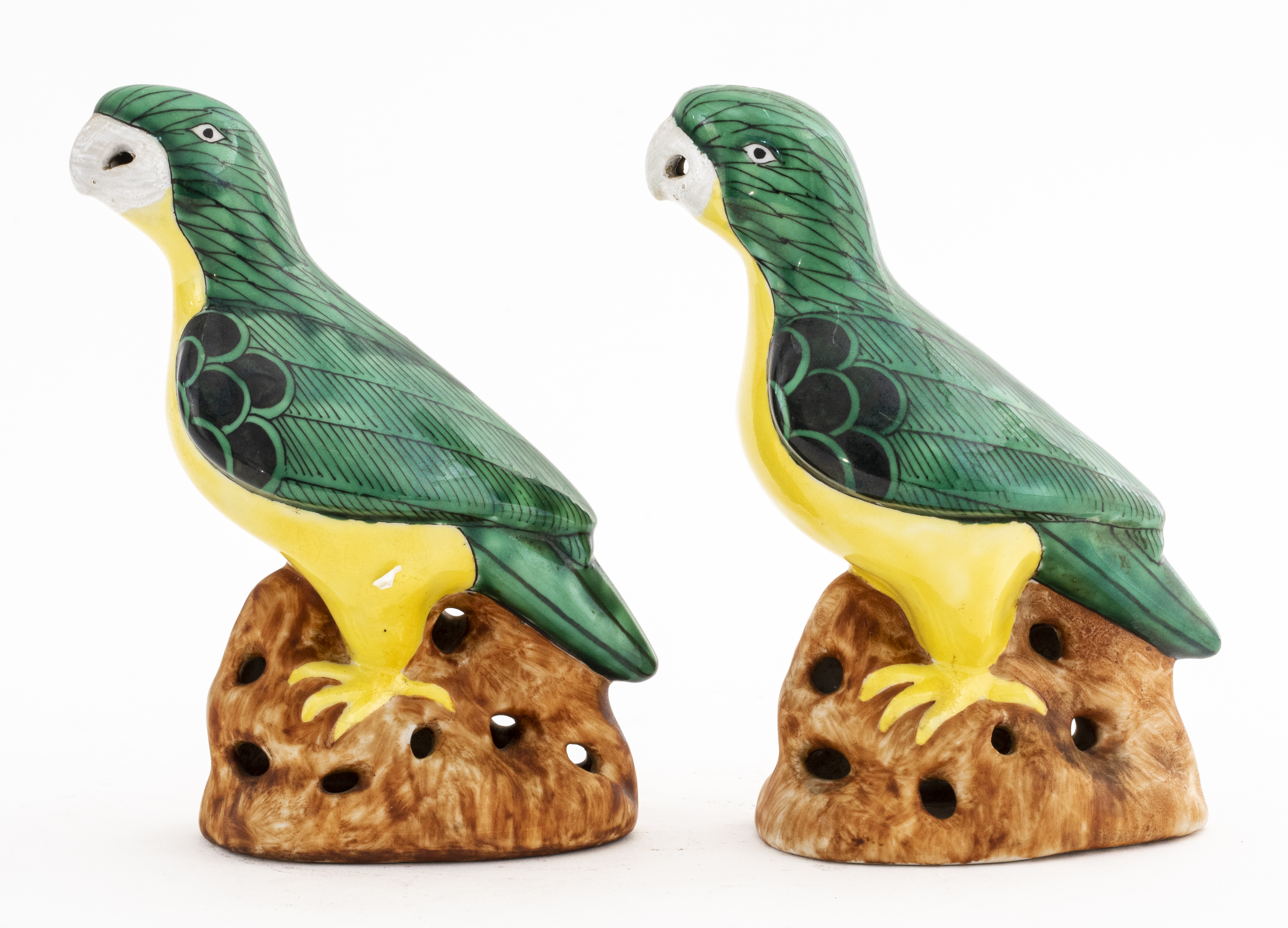 CHINESE GREEN PARAKEET PORCELAIN