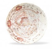 CHINESE GREEN & RED ENAMEL PLA