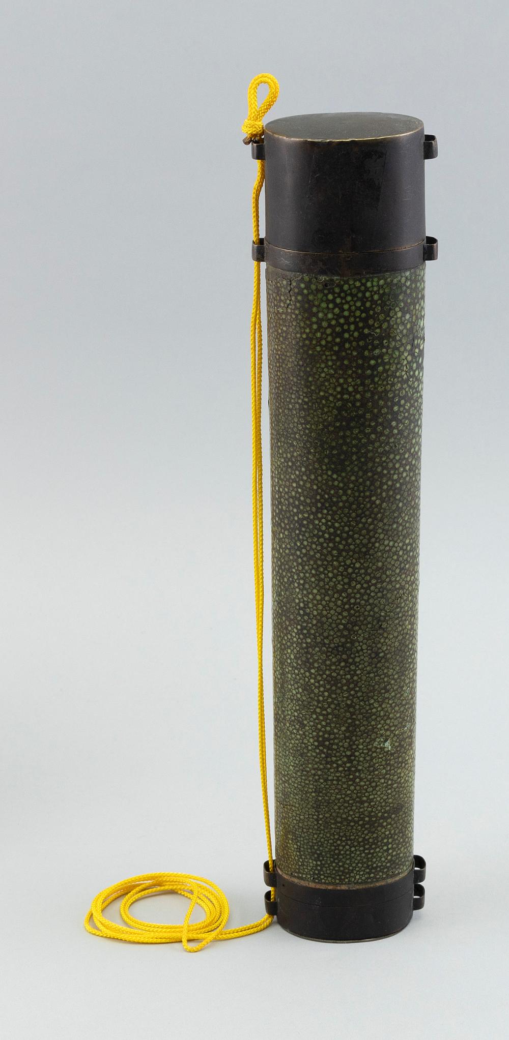 CHINESE GREEN SHAGREEN EATING SET