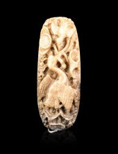 CHINESE GREY JADE CARVED CRANE