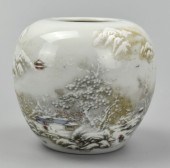 CHINESE GRISAILLE WATERPOT W/