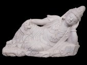 CHINESE GUANYIN CARVED MARBLE