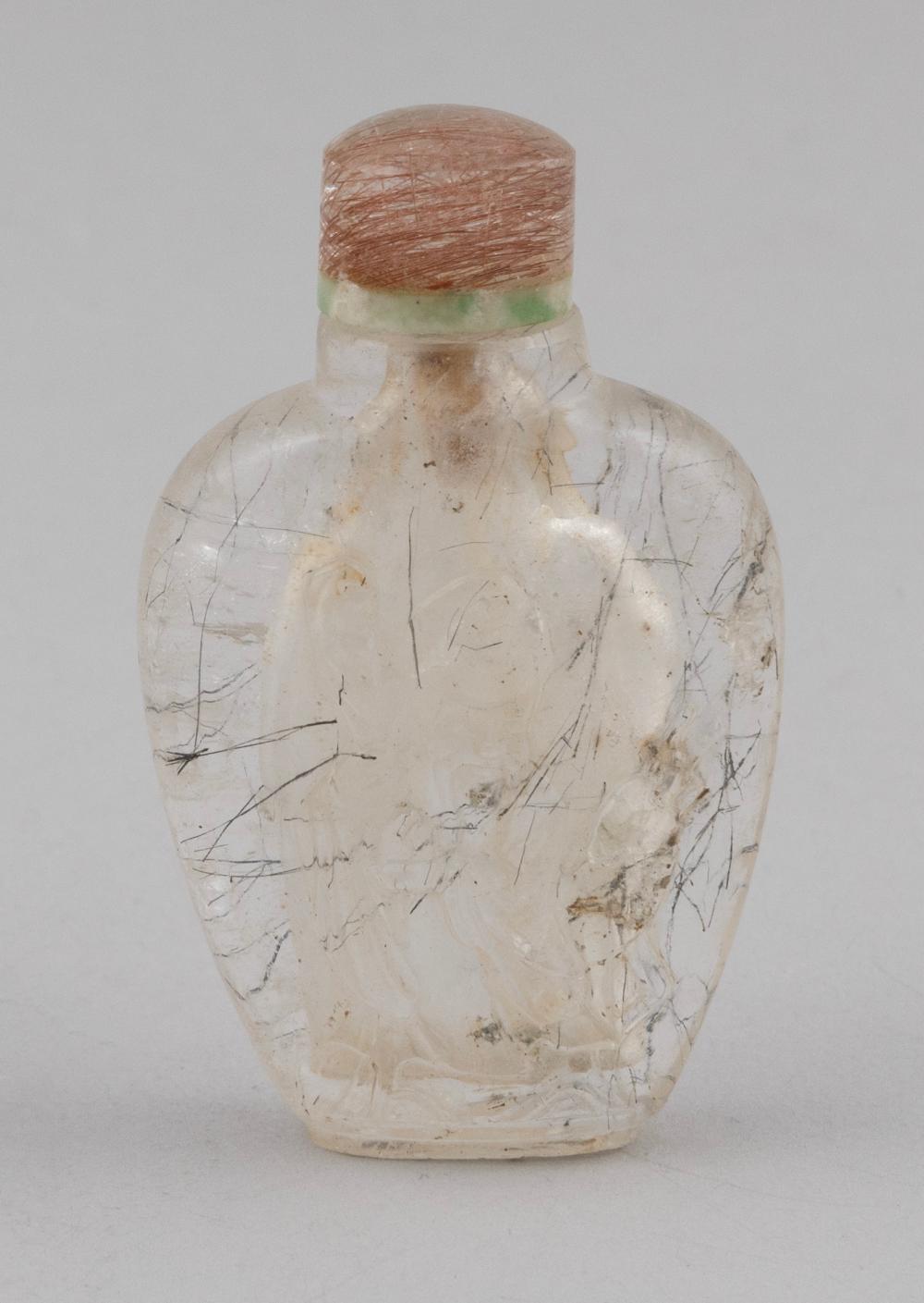 CHINESE HAIR CRYSTAL SNUFF BOTTLE