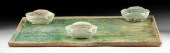 CHINESE HAN GLAZED POTTERY TRA