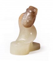 CHINESE HAN-STYLE JADE FIGUREC