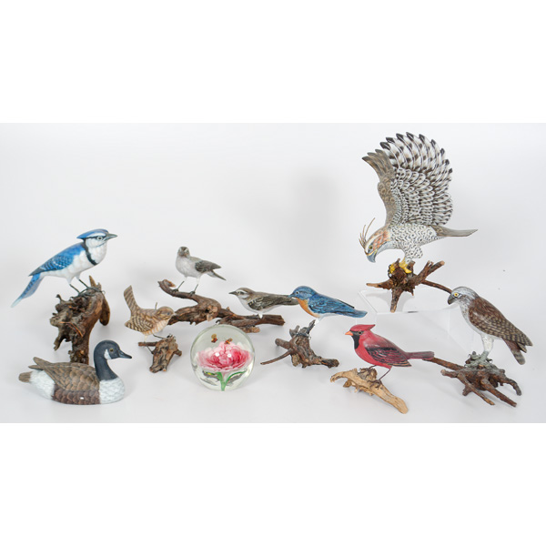 Chinese Hand-Carved Birds Plus