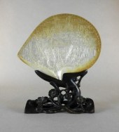 CHINESE HAND CARVED SHELL, 19T