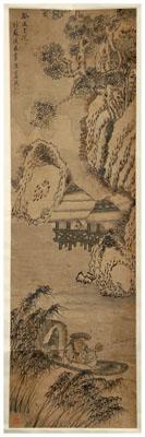 Chinese hanging scroll, ink and