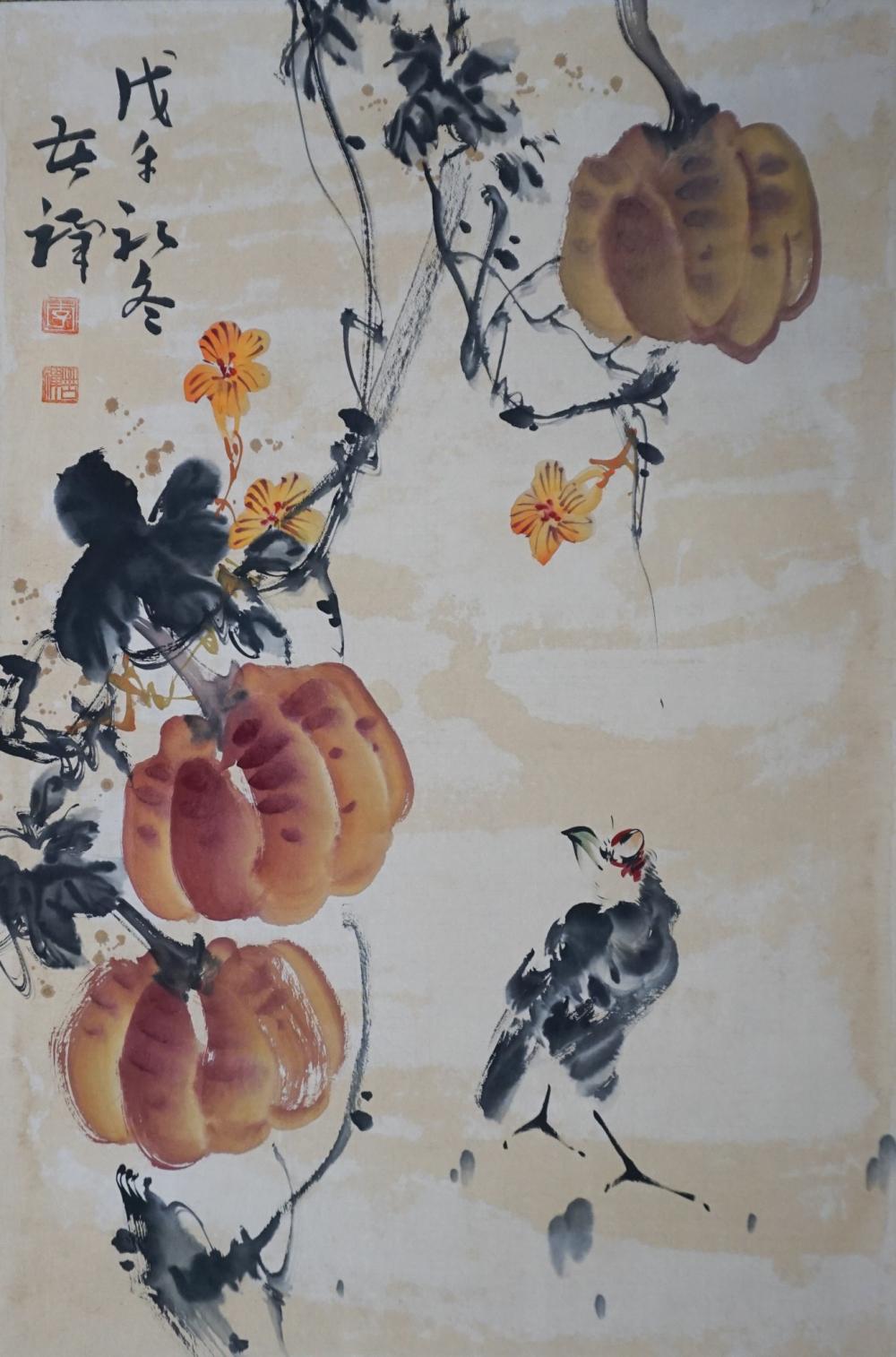 CHINESE HANGING SCROLL OF BIRDS
