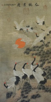 CHINESE HANGING SCROLL OF CRAN