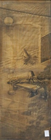 CHINESE HANGING SCROLL OF TWO