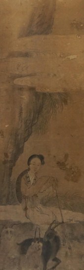 CHINESE HANGING SCROLL OF WOMA