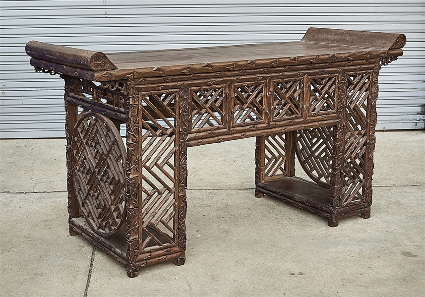 Chinese hard wood desk; imitating