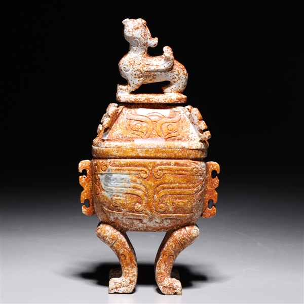 Chinese hardstone carved covered
