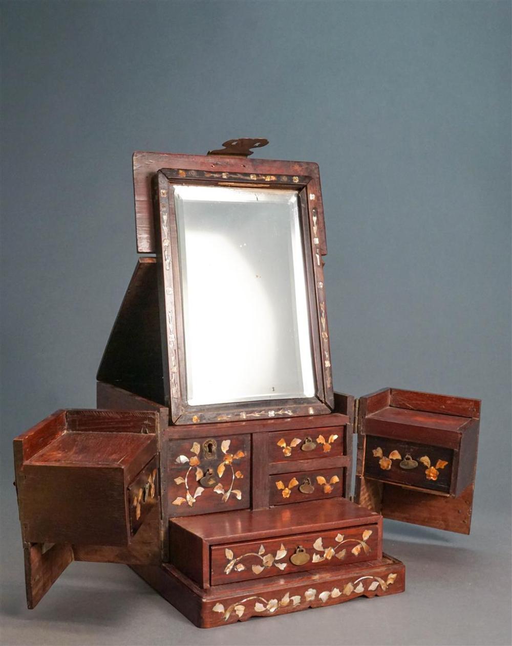 CHINESE HARDSTONE INLAID HARDWOOD