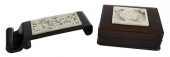 CHINESE HARDSTONE INSET CARVED