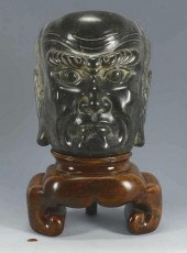 CHINESE HARDSTONE MASK W/ CUST