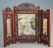 CHINESE HARDSTONE MOUNTED HARD