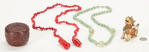 CHINESE HARDSTONE NECKLACES,