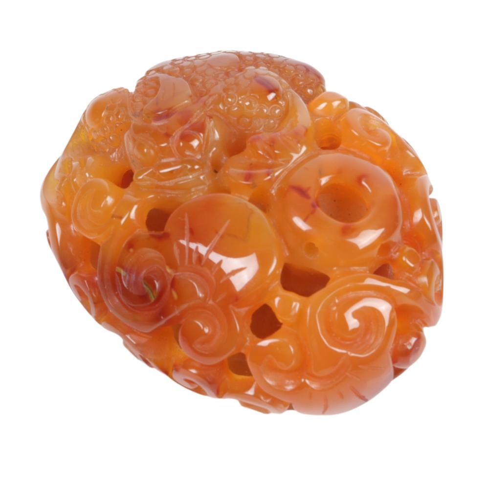 CHINESE HARDSTONE ORANGE JADE OR