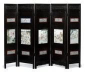 Chinese hardwood and porcelain