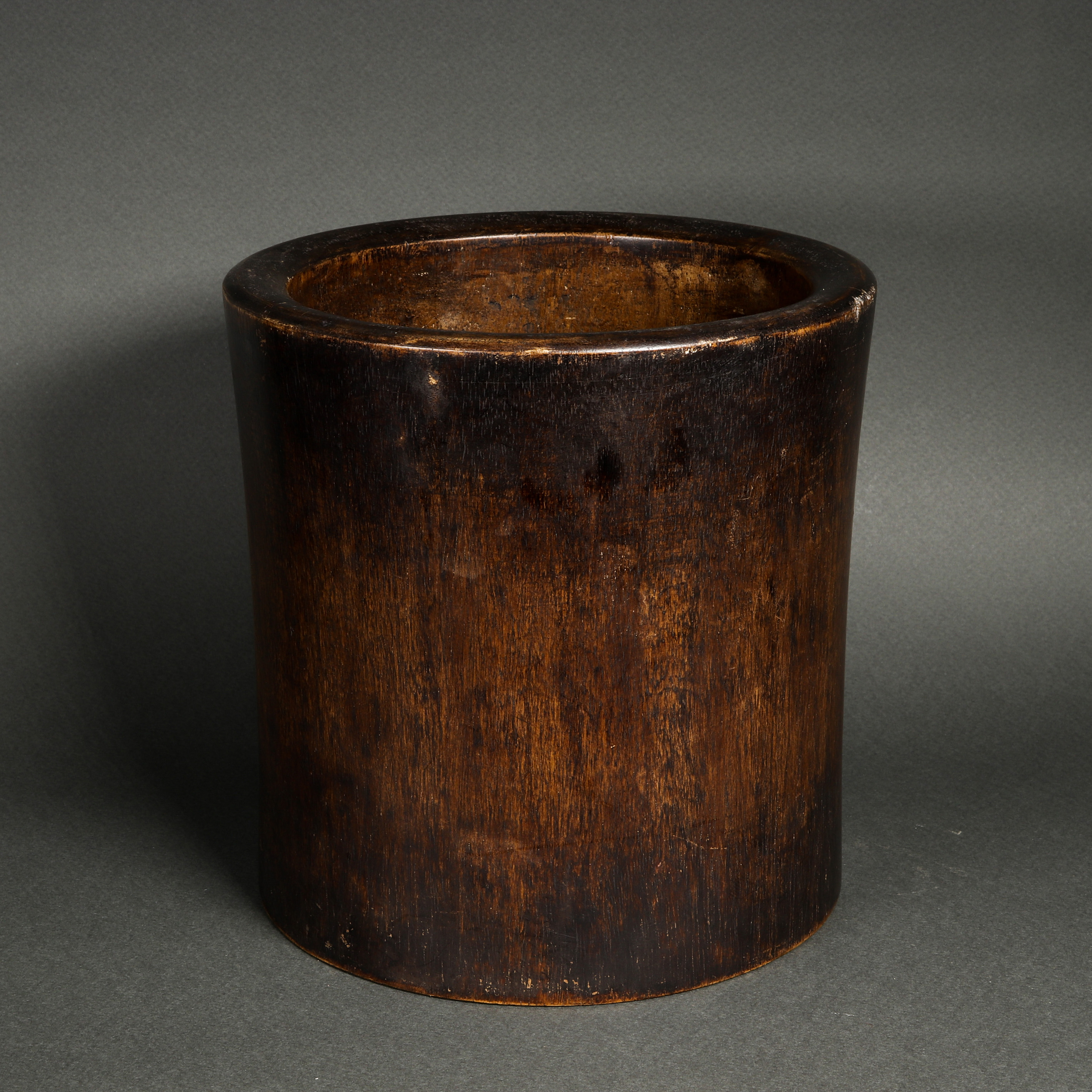 CHINESE HARDWOOD BRUSH POT