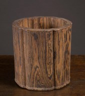 CHINESE HARDWOOD BRUSH POT, HE