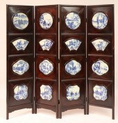 CHINESE HARDWOOD & BURL 4-FOLD