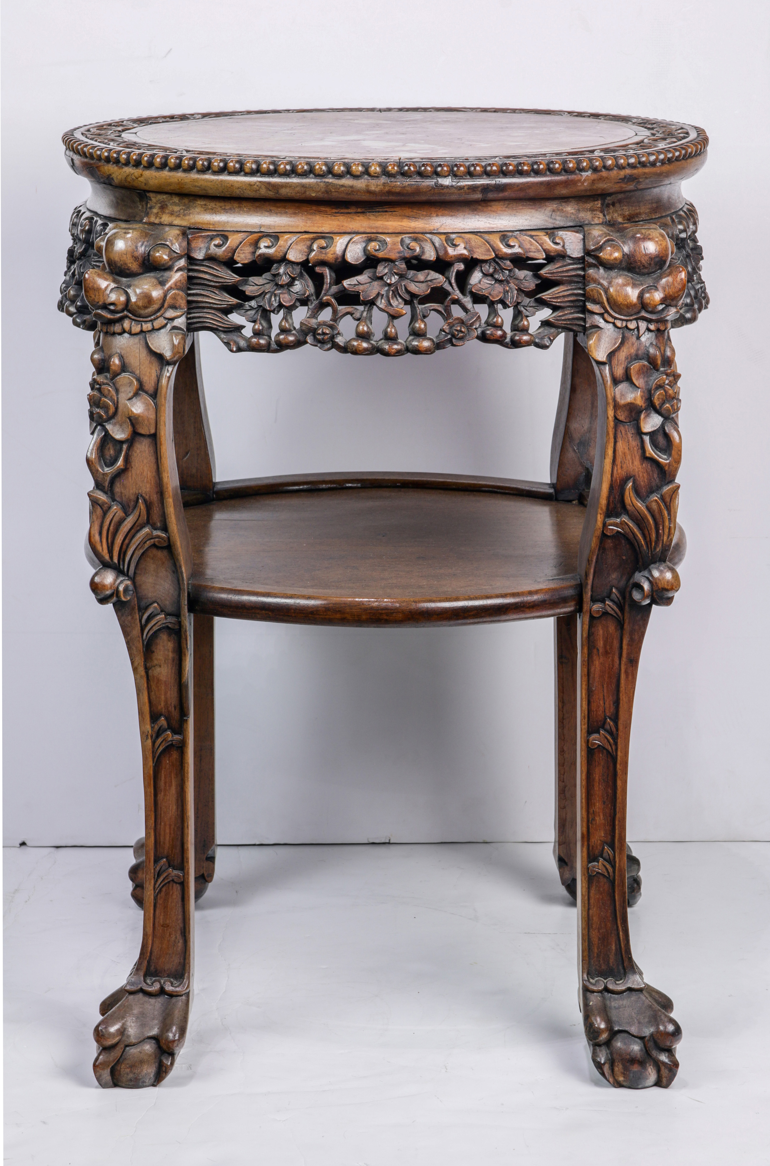 CHINESE HARDWOOD CARVED CIRCULAR