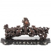 CHINESE HARDWOOD CARVING, DRAG