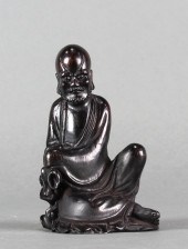 CHINESE HARDWOOD CARVING OF A