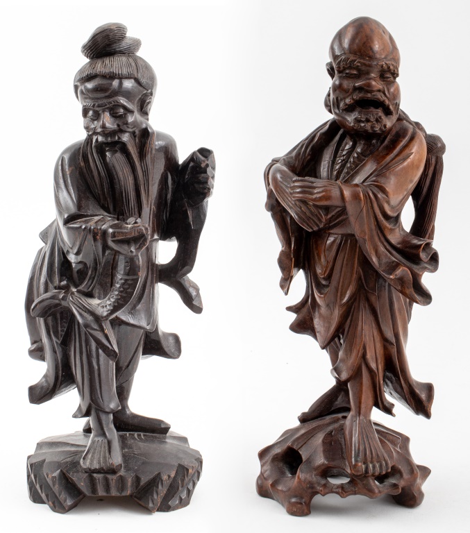 CHINESE HARDWOOD CARVINGS OF