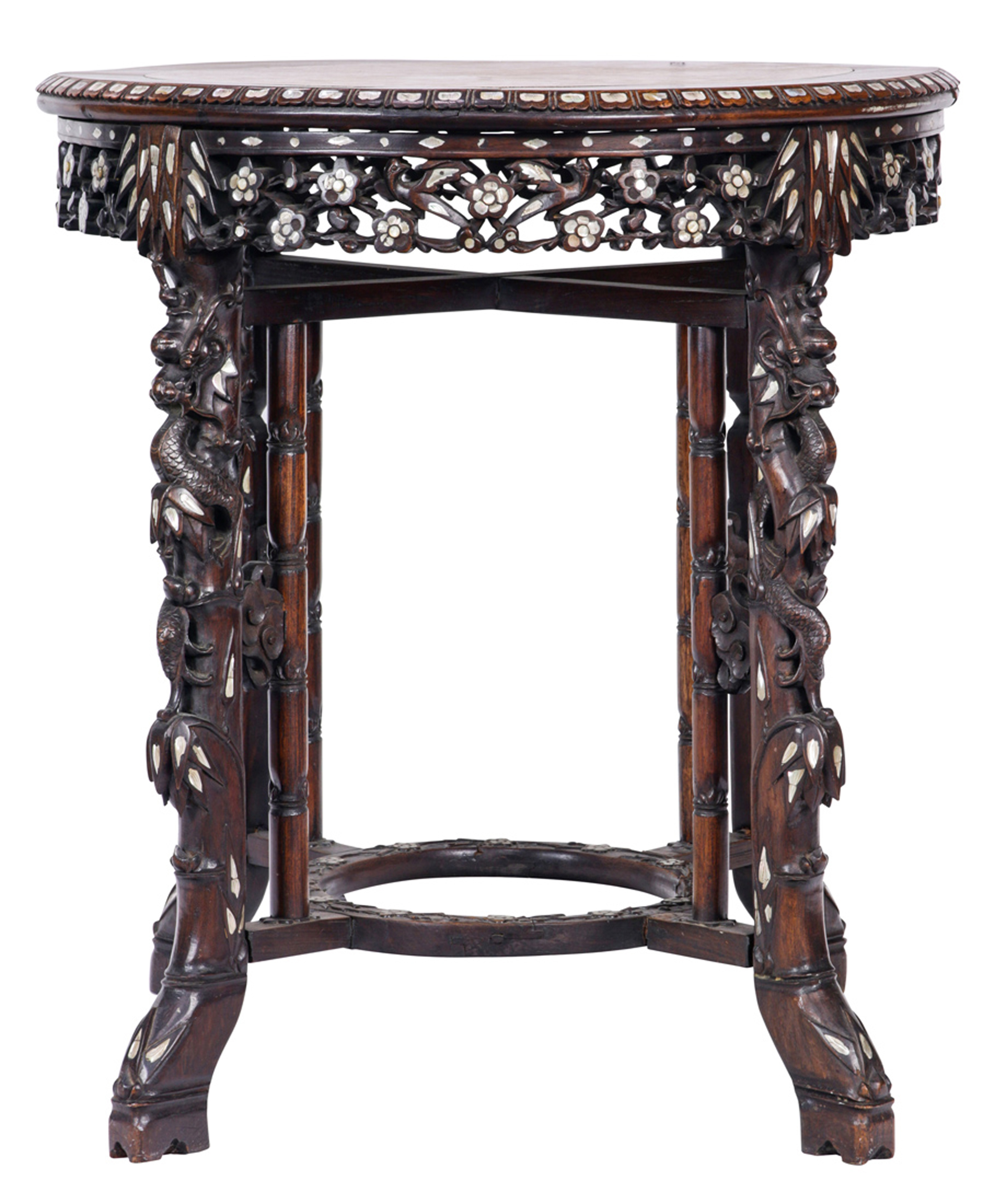 CHINESE HARDWOOD CIRCULAR TABLE