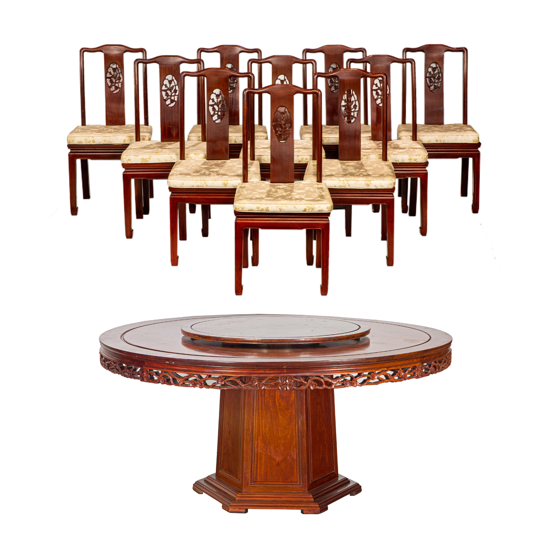 CHINESE HARDWOOD DINING SUITE