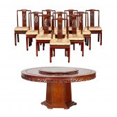 CHINESE HARDWOOD DINING SUITE
